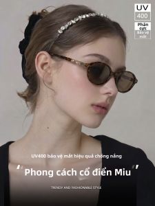 AIKENI | Retro UV Protection Oval Cat-Eye Sunglasses Suitable for Round and Square Faces