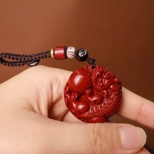 XiangRui Lucky Charm Car Keychain Wealth Attraction Phoebe Car Key Fob Personalized Fortune Key round Shape Chinese Style