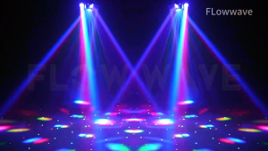 Flowwave ไฟหัวหมุน 4 แขน 60W RGBW 4-in-1 | ควบคุมด้วย DMX512 24 ช่อง | เหมาะสำหรับงานแต่งงาน การแสดง และงานปาร์ตี้