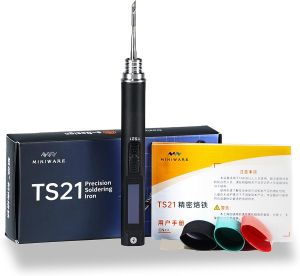 New MINIWARE TS21 Soldering Iron Fill Light Digital OLED Screen Multi-Language Smart Sensing Sleep Function Welding Pen DIY Tool