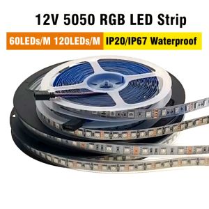 5M 12V 5050 RGB LED Strip 60leds/m 120leds/m IP67 waterproof Flexible & Foldable LED light strip Indoor outdoor DIY decorative