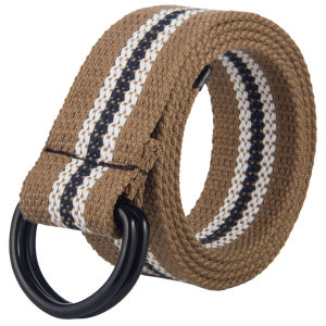 Double loop buckle canvas belt for men and women youth canvas belt for women Korean version minimalist denim belt