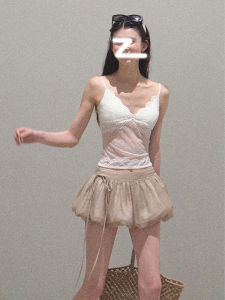 Lace Crop Top Womens Sleeveless Tankini Summer New Style Commute Sense High Stitching Line Outwear All-Match Short Bandage