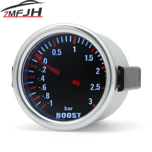 2"52mm Car Turbo Boost Gauge -1~3 Bar Boost Meter With White LED Light Turbin Mechanical Gauge For Gasoline Engine Accessories