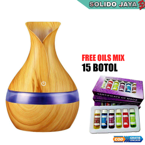 Pengharum Ruangan Tahan Lama otomatis Parfum Kamar Air Humidifier 130 ml  Ultrasonic Aromatherapy Diffuser Essential oil Bentuk Guci Gratis Oil mix 15 botol