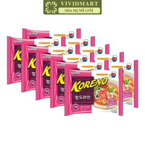 [SET 10 GÓI] - PALDO - Mì nấu Koreno 4 vị: Bò cay Tôm Kim chi Nấm Mì Koreno Hàn Quốc Mì gói Hàn Quốc Koreno (100g/gói)