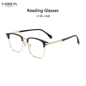 Men Women Anti Blue Light Half Rim Reading Glasses for Reading Book & Computer Presbyopia Glasses for Men and Women
