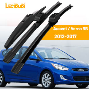 1 Bộ Lưỡi Gạt Nước Kính Chắn Gió Phía Trước & Phía Sau Dành Cho Hyundai Accent Verna RB 2012-2017 Phụ Kiện Gạt Nước Kính Chắn Gió Bằng Cao Su Màu Đen Dung Sai Nhiệt Độ -40 ℃ Đến +70 ℃