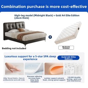 Genuine Leather Storage Bed for Master Bedroom 1.8m