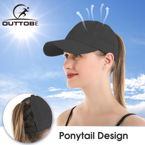 Outtobe Sun Cap Womens Baseball Cap Fashion Summer Hat Sun Protection Hat Ponytail Cap Adjustable Messy Bun Ponycap Quick Drying Mesh Hat for Outdoor Workout