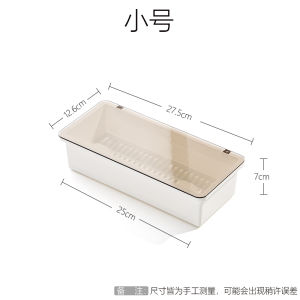 Large Capacity Plastic Kitchen Utensil Storage Box with Lid for Chopsticks Drainage Fast Food Container Square Shape