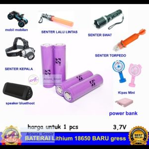 Baterai Cas 18650 recharger 1200mAh Baru Gress Real