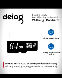 Thẻ nhớ Micro SDXC 64GB tốc độ cao 100MB/s lưu trữ ảnh video dữ liệu cho điện thoại camera máy quay