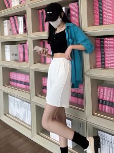 Korean Style High-Waist Wide Leg Shorts with Pocket Detail | Comfort Fit Culotte Bottoms | Womens Casual Trendy Fashion Bottoms