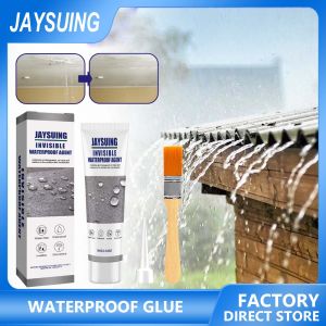 Jaysuing cọ không thấm nước sơn niêm phong lớp phủ trong suốt không thấm nước dính vô hình sửa chữa bồn tắm bồn rửa gia dụng mái nhà lớp phủ chống thấm keo đại lý với bàn chải trong suốt vô hình dán keo dính sửa chữa mái nhà phòng tắm