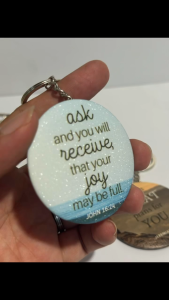 Mirror Badge Keychain / Motivational Bible Verse / Holographic Rainbow Design 58 mm
