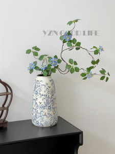 จิตรกรรมน้ำมันหอยสีน้ำเงินสไตล์จีนใหม่ จิตรกรรมน้ำมัน กระติกดอกไม้เซรามิก วัตถุดาระบายลม ตกแต่งโต๊ะอาหาร ห้องนั่งเล่น ห้องน้ำชา ระดับไฮเอนด์