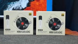 SUNATUR Classical Nostalgic Record Player Mini Stereo Blue-tooth Speaker with Microphone for Home Travel Party Use