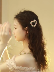 Jepit Rambut Bunga Love Lucu Wanita Korea Berbentuk Hati Manis Jepit Poni Anak Perempuan Aksesoris Rambut Lucu DBI