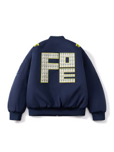 แจ็คเก็ตบินคอตั้งปักลายตัวอักษรสไตล์สตรีทอเมริกัน หนา สำหรับผู้ชายและผู้หญิง แจ็คเก็ตแบบมีฮู้ด ปกติ แขนยาว ซิป ฤดูหนาว