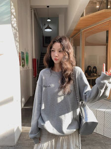 Áo Nỉ in Hình Hoạt Hình Kitty Dễ Thương Cho Nữ Dáng Rộng Thoải Mái Không Mũ Thời Trang Thu Đông 2024 Áo Nỉ Dài Tay Cổ Tròn