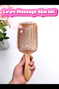 MR.GREEN Lược Chải Tóc Massage Dạng Đệm Khí Gỗ Cao Cấp 217 Đầu BiThiết Kế Hình Mèo Dễ Thương