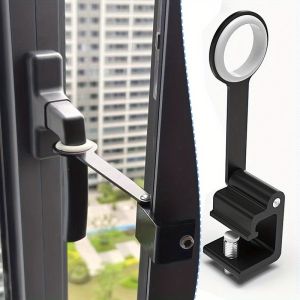 New Free Punch Inner Window Limiter Latch Position Stopper Casement Wind Brace Black Windows Handle Lock Child Safety Protection