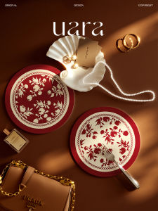 Thảm Cốc Tròn Màu Đỏ Mới Năm Mới Sang Trọng UARA Thảm Cốc Chống Thấm Nước Chịu Nhiệt Độ Cao Không Cần Giặt