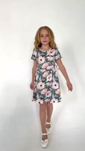 Summer Kids Girls Cotton Pajama Set Short Sleeve Nightgown Rabbit Print Sleepwear Dress for 6-14 Years Soft Baby Sleeping Top