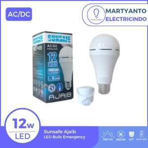 Lampu LED Emergency Sunsafe Ajaib 12 Watt Warna Putih