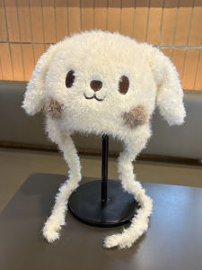 หมวกไหมพรมถักนุ่มสไตล์ญี่ปุ่นน่ารักสำหรับผู้หญิงในฤดูหนาว หมวกคลุมหู หมวกคลุมศีรษะ หน้าเล็ก แฟชั่น หมวกไหมพรมถักนุ่ม