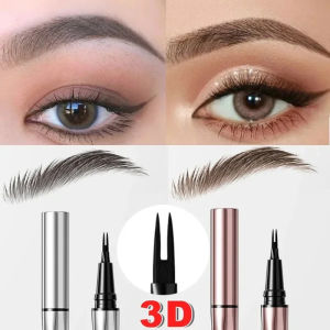 Eyebrow Pen Waterproof 2 Fork Tip Eyebrow Tattoo Pencil Cosmetic Lasting Natural Dark Brown Liquid Lower Eyelashes Eyeliner Pen