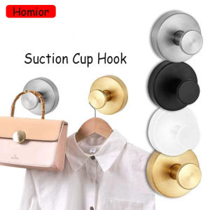 Homior New Stainless Steel Suction Cup Hook Strong Vacuum Bathroom Wall Mount Hooks Waterproof Towels Bag Key Holders Reusable Wall Hangers