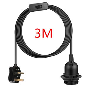 2m-3m Lamp Bases Universal With Switch Led Bulb Socket Adapter Screw Hanging Lamp Holder Accessories Tools UK Plugs Suspension