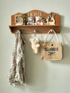 Móc Chìa Khóa Trang Trí Tường Phòng Khách Sáng Tạo Không Cần Đục Lỗ Móc Treo Chìa Khóa Treo Tường Kiểu Scandinavia Bằng Gỗ