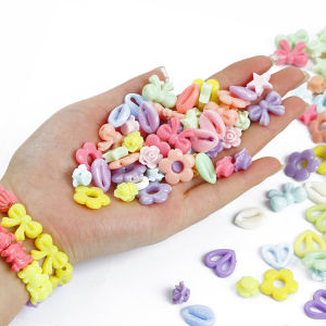 Mixed Colors Acrylic Perforation Beads Loose Spacer BeadsFor DIY Jewelry Making Earrings Necklace Bracelet Accessories For Girl Gift