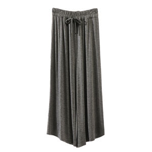 Womens High Waist Wide Leg Pants Summer Loose Casual Thin Hanging Sensation Slimming Nine Points Black Straight Tube Pants