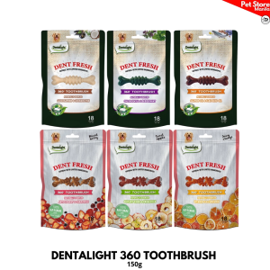 Dentalight Dent Fresh 360 Dog Toothbrush Dog Treats 18s (150G) - Panlinis Ngipin ng Aso