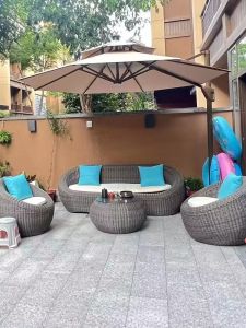 Outdoor Rattan Sofa Outdoor Rattan Chair Tea Table Combination Outdoor Hotel Balcony Courtyard House Casual Rattan Chair Furniture