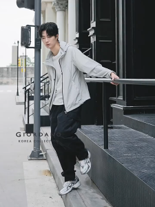 Giordano Korea Collection Mens Cotton Nylon Elastic Waist Cargo Pants 01115558