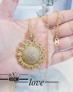 Xuping Kalung Hijab Bunga Permata Zircon Gold Xds49e