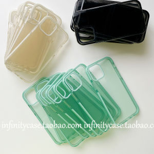 Mint Green Fresh Style Transparent iPhone15 Apple14 PROMAX Compatible Soft 12 TPU Protective Phone Case Summer Edition