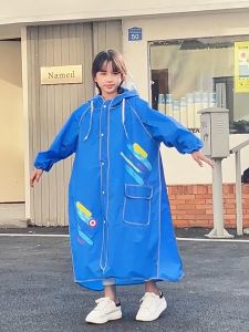 HUIESON เสื้อกันฝนสำหรับเด็กที่มีกระเป๋านักเรียนมัธยมต้นนักเรียนชายและหญิงเด็กขนาดกลางและขนาดใหญ่เสื้อกันฝนกันน้ำหนาและทนทาน
