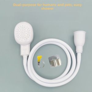 Travel Handheld Shower Head Pet Bathing Set Simple Design Bathroom Shower Sprinkler Home Use Silicone Rainfall Fixed Rotatable