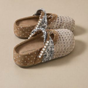 La Chapelle | Summer Openwork Woven Roman Thick-Soled Half Slipper Sandals