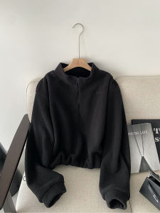 กางเกงวอร์มผู้หญิง LIL CHER ทรงหลวม กางเกงขายาวทรงตรงเอวยางยืด ผ้าขนแกะสองหน้า ฤดูใบไม้ร่วง/ฤดูหนาว กางเกงขายาวลำลอง