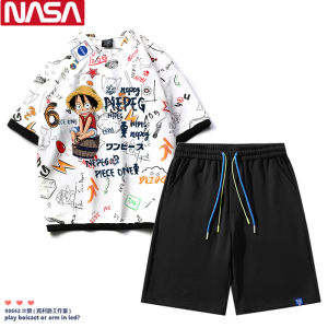 Bộ Áo Thun Ngắn Tay In Đầy Đủ Của Nasa Và Quần Short Quần Đùi Dành Cho Nam Mùa Hè Thoải Mái Đồ Thể Thao Mát Mẻ Thiết Kế Của Luffy