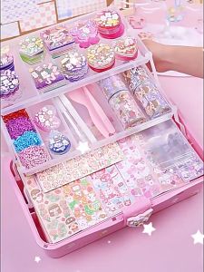 (Free Display)TATAJOY 942Pcs DIY Gantungan Kunci Set Gantungan Kunci Akrilik DIY Keychain Set  Kartu Stiker luca Kotak Guka Cream Gum Kartun Mainan Anak Perempuan Hadiah Ulang Tahun