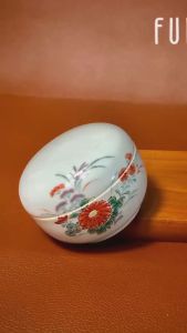 [Hàng Hiệu Japan 100%] FUKAGAWA - 01 Chiếc Hộp Trang Trí/ Trang Sức Bằng Sứ Cao Cấp Hoa Thược Dược