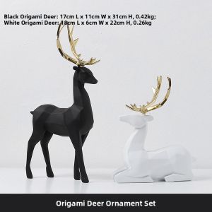 YILAN | Nordic Geometry Cat Statue Office Desk Decorations Living Room Creative Display Home Cabinet Bar Decorative Accessories